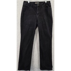 Lee Regular Fit Straight Leg Mid Rise Jeans Women 10 SHORT Black Studded Stretch